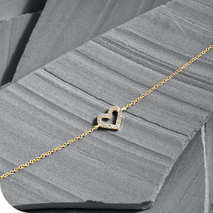 18K Gold Heart Bracelet (BR2052)